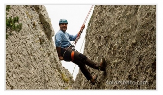  man rappelling 